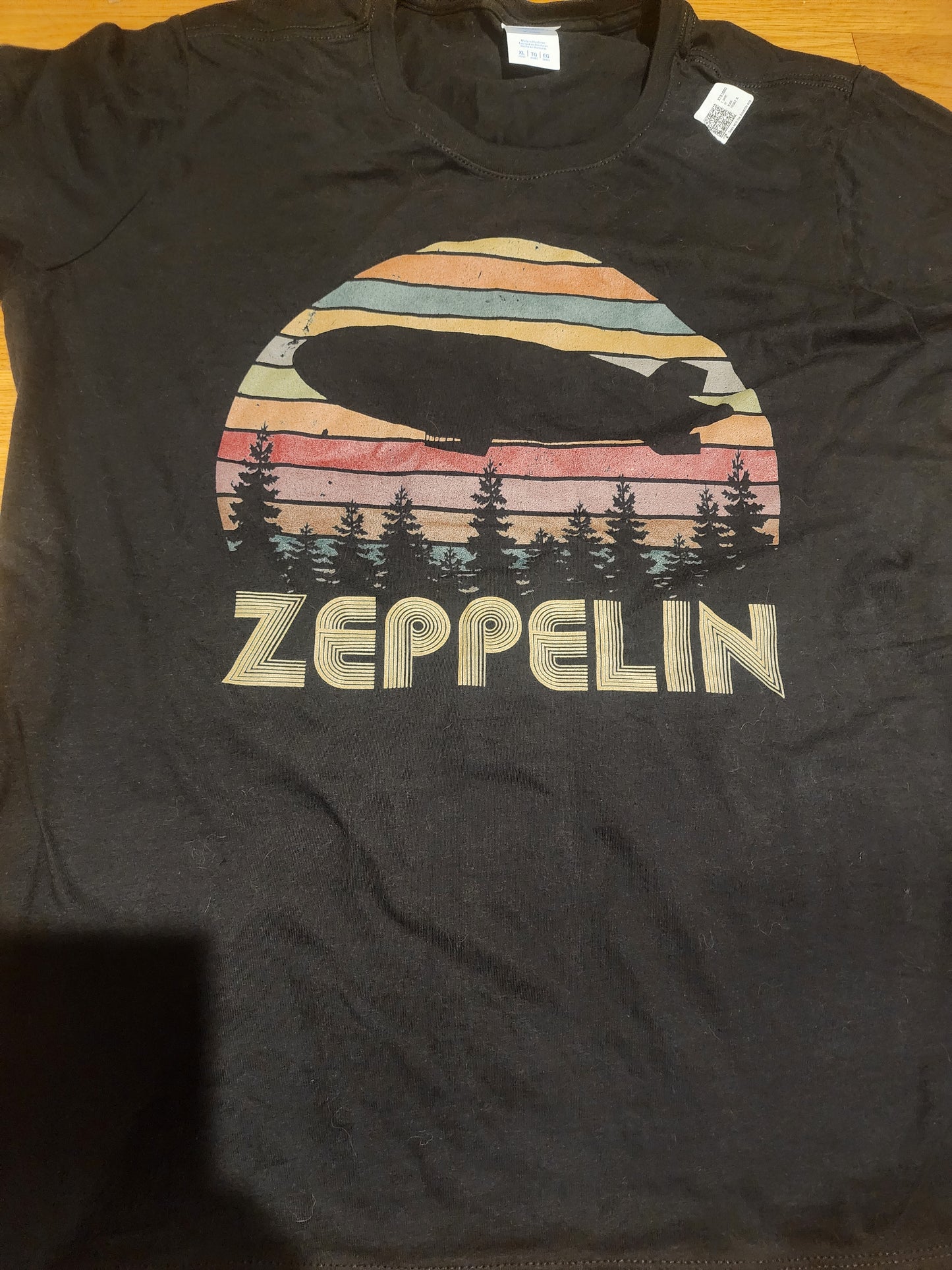 Classic Zeppelin  Airship Black T-Shirt 42"x27L"