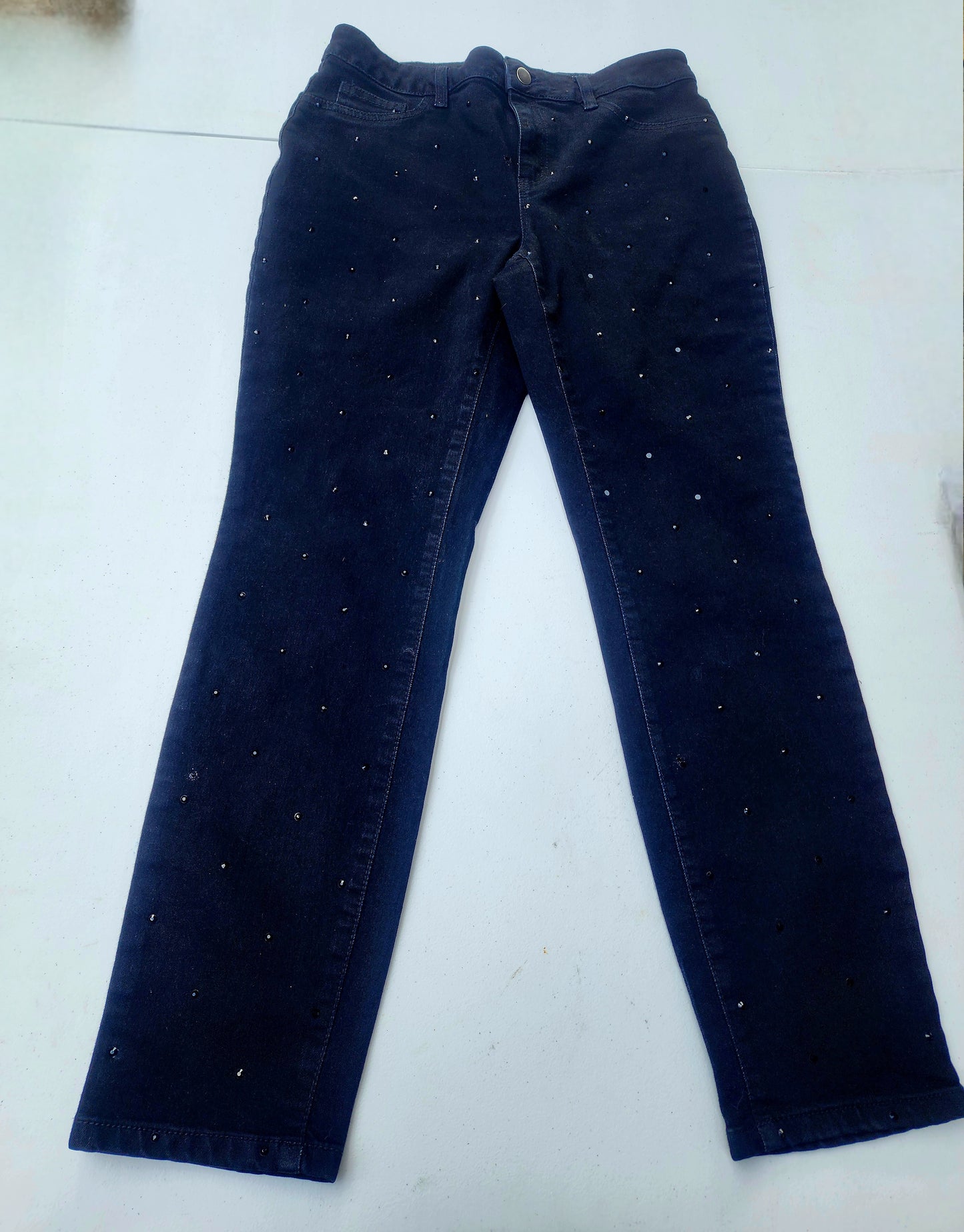 Women's Black Jeans with embellished studs on front by Boston Proper size 8.