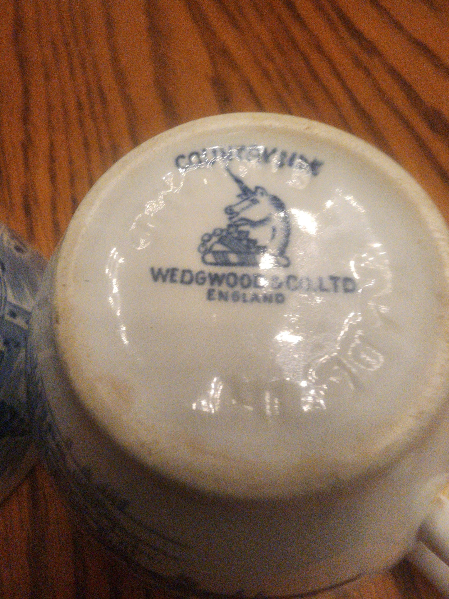 Vtg. Wedgwood & Co. Ltd "Countryside" Castle Blue & White Transferware Set of 2 teacups