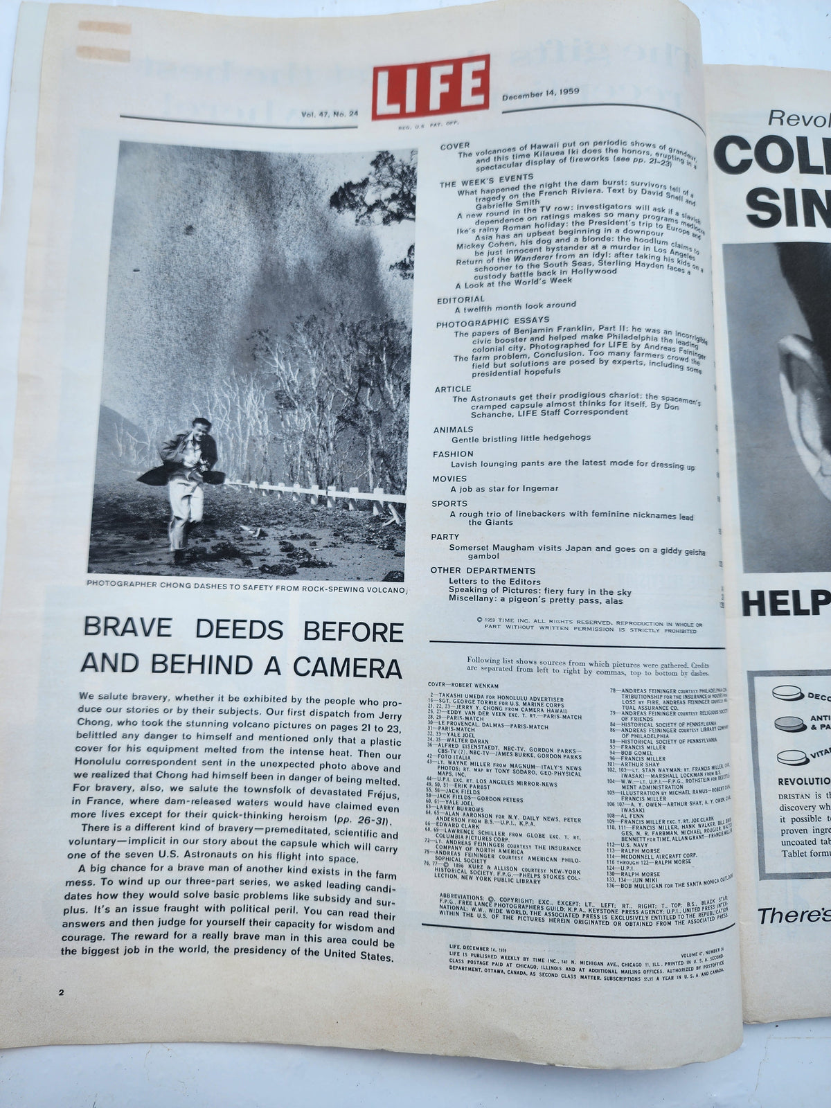 LIFE Magazine December 14, 1959 Great Volcanic Spectacle vintage ads