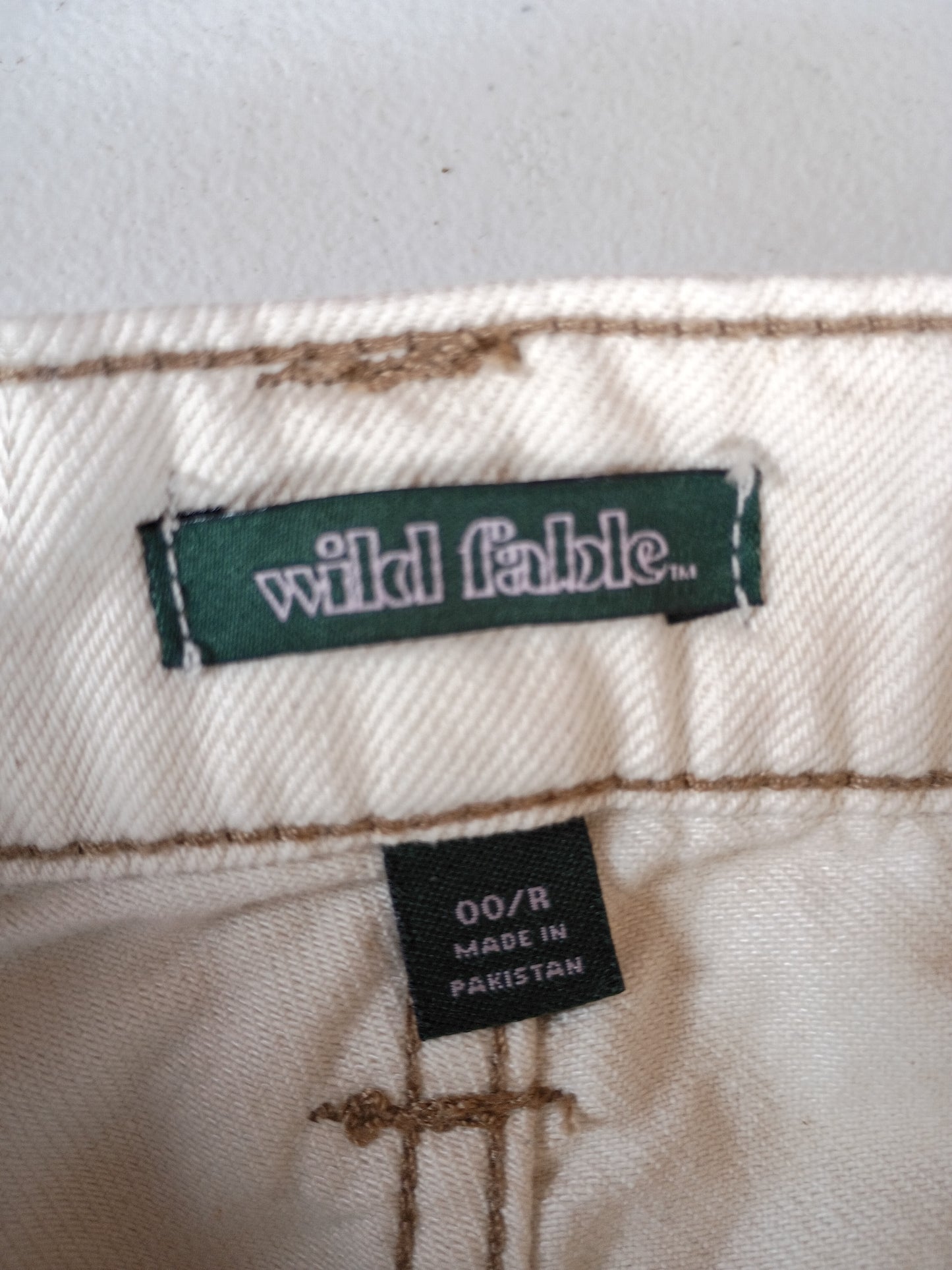 Wild Fable Cream high rise cargo jeans wide legs