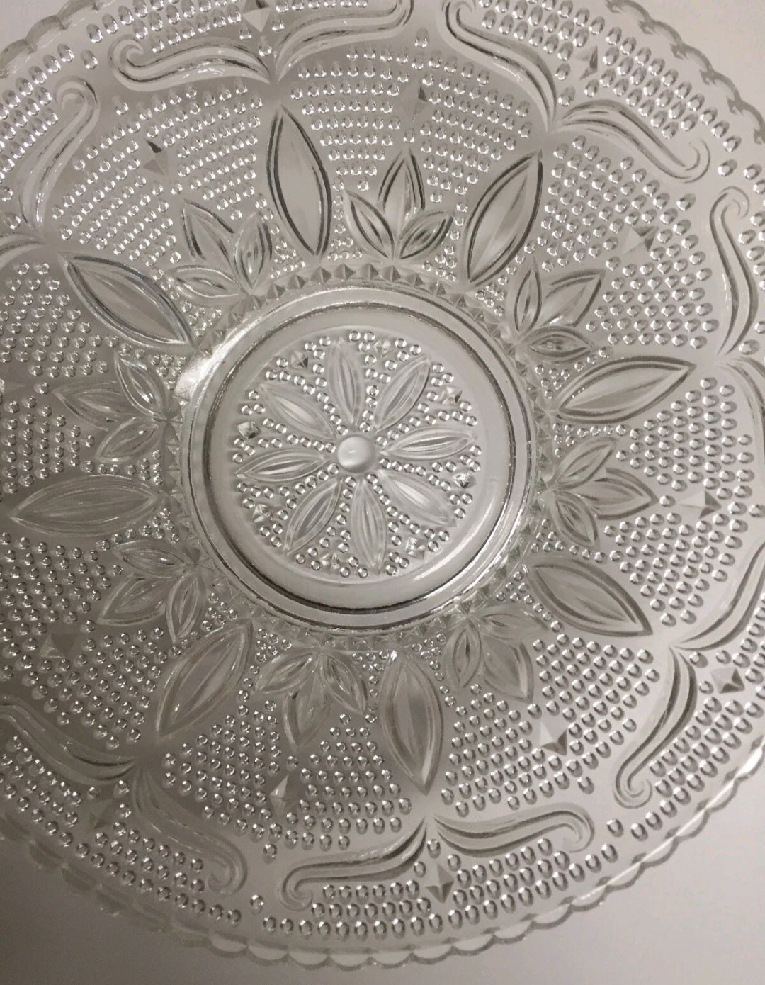 Vintage Crystal Heritage Hobnail Fruit Bowl By Federal Glass Co. 10-1/2" in diameter