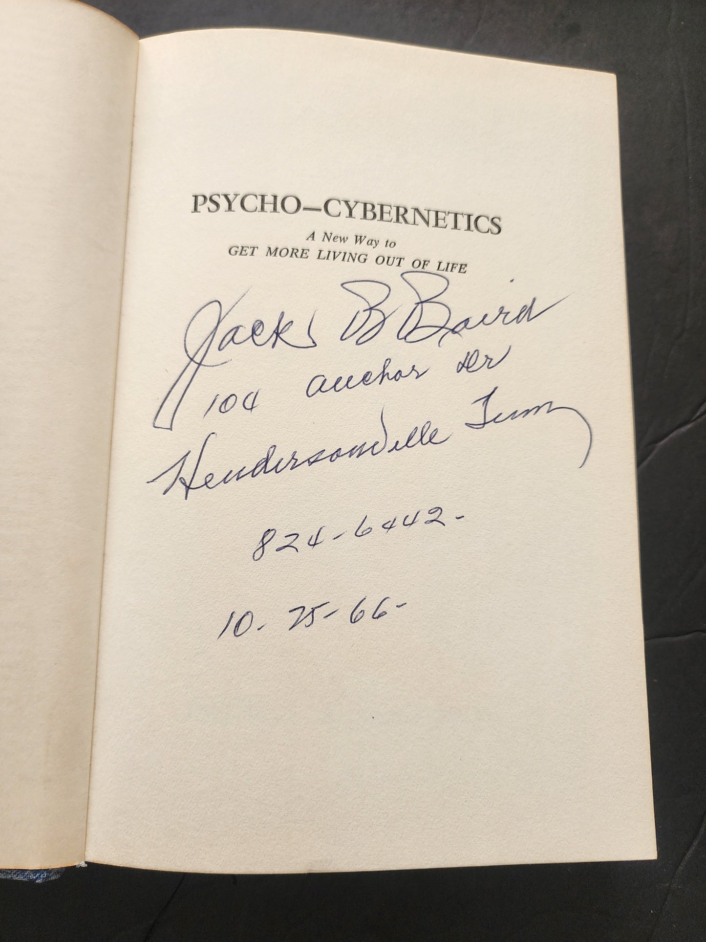 Psycho-Cybernetics by Maxwell Maltz (Hardcover, 1966) Vintage Self-Help Classic