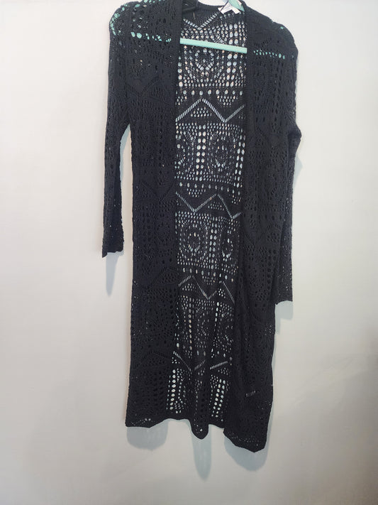 Chelsea & Theodore open front black cardigan Small