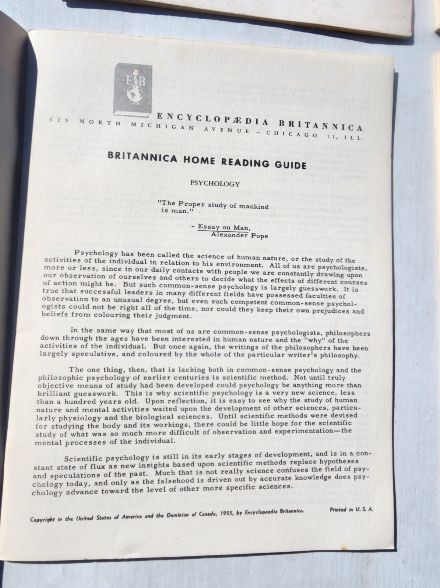 Vintage Encyclopedia Britannica Home Reading Guide Lot of 4- 1955