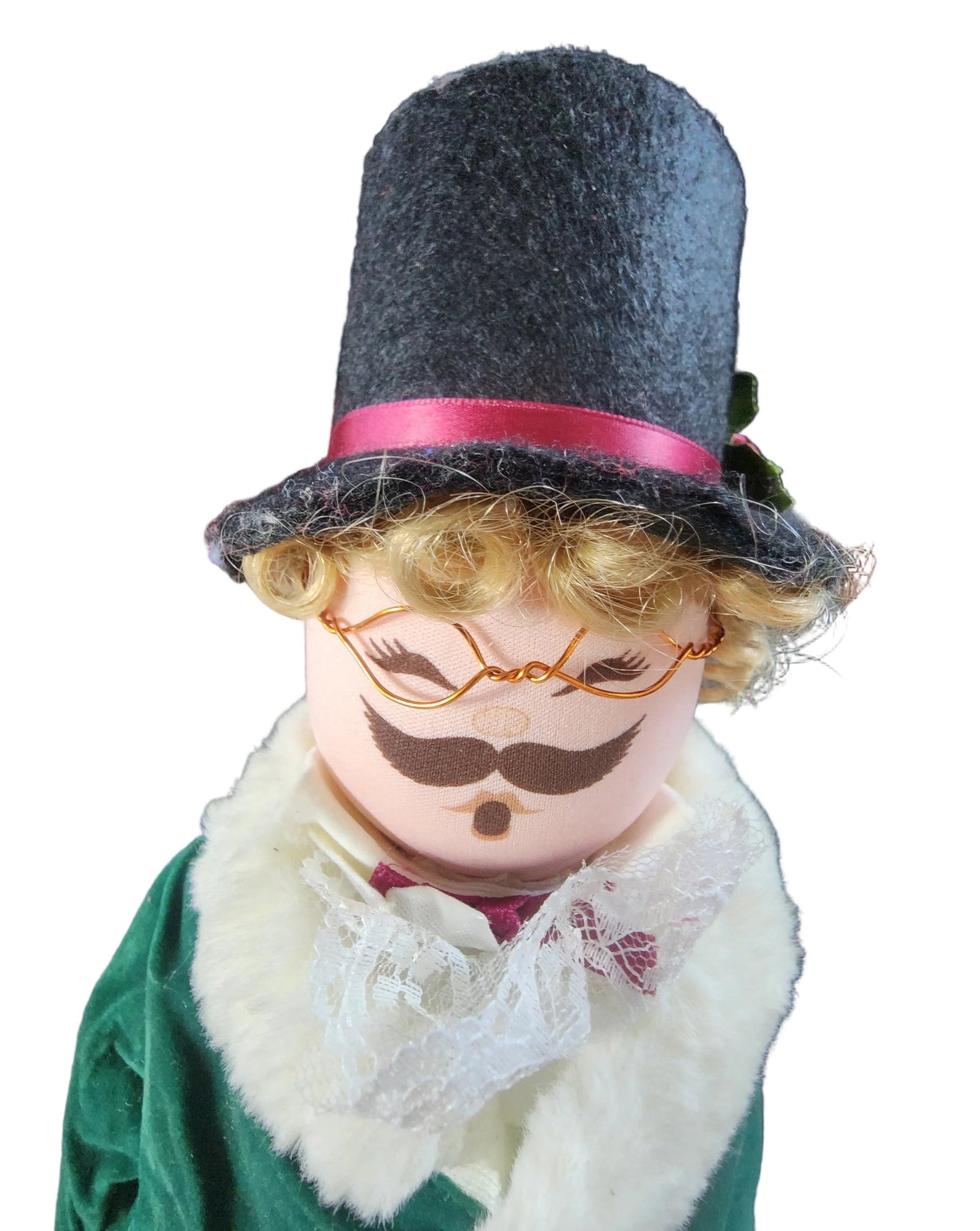 Vintage Christmas CAROLER Dolls Man & Woman Dolls Plush Figures 17”Holiday Set