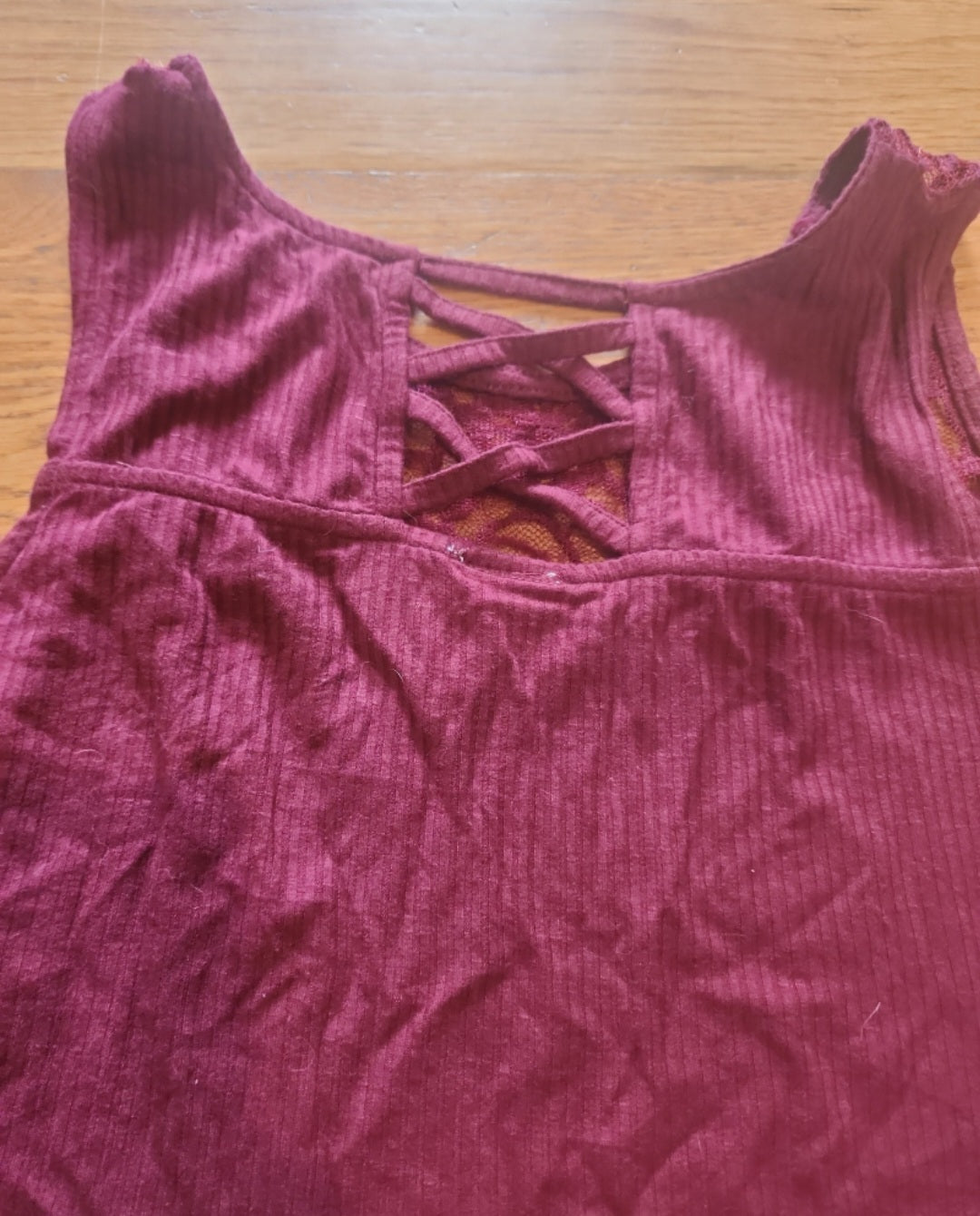 Faded Glory Women's XL 16-18 Sleeveless  Stretch Tank Top with lace an top