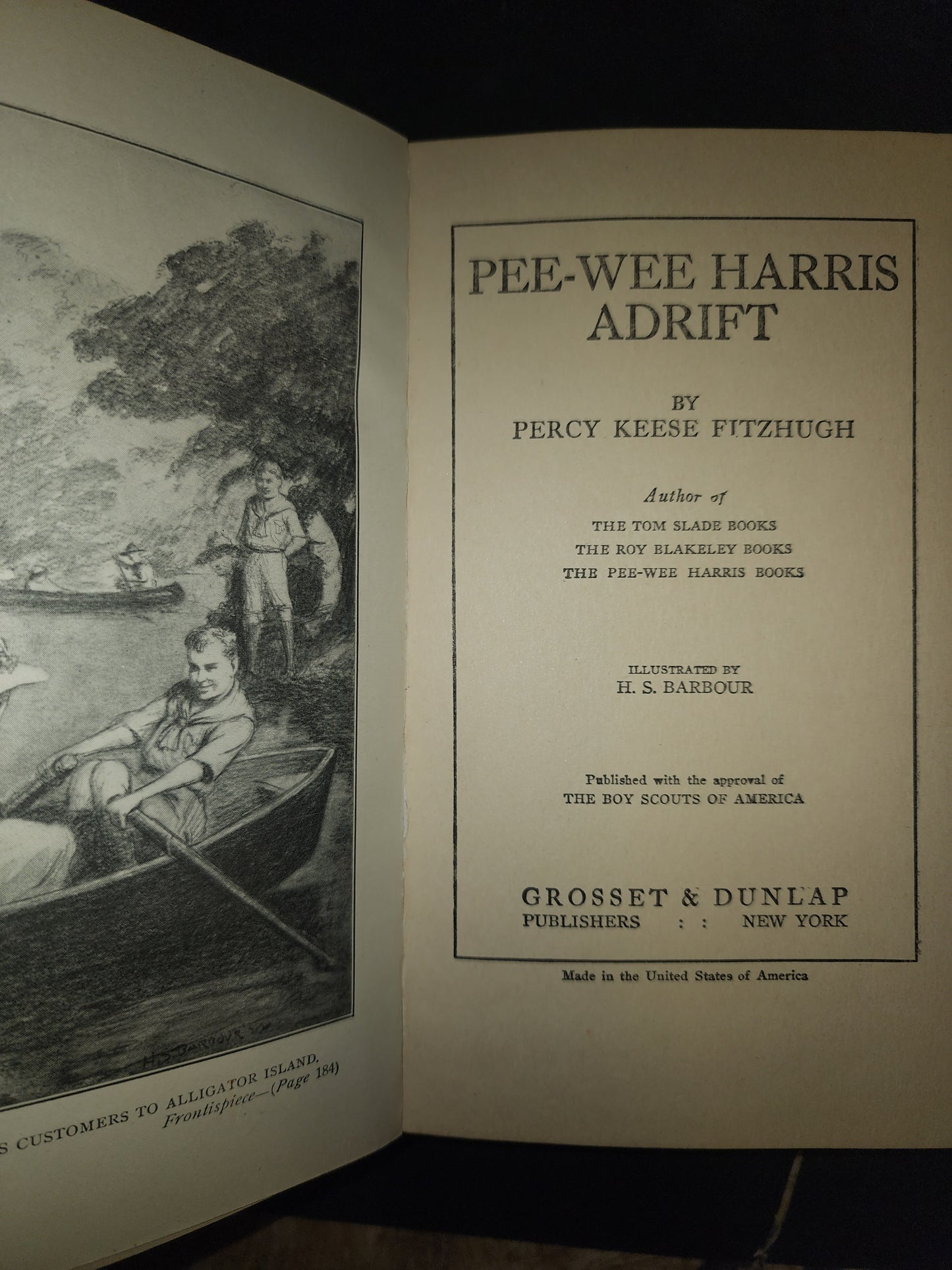 Pee-Wee Harris Adrift Percy Keese Fitzhugh 1922 Vintage HC Book Boy Scouts