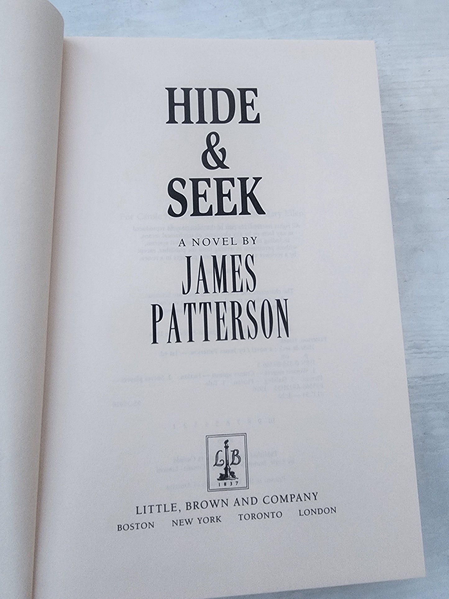 Hide and Seek by James Patterson (1996, Hardcover) Thrilling Mystery