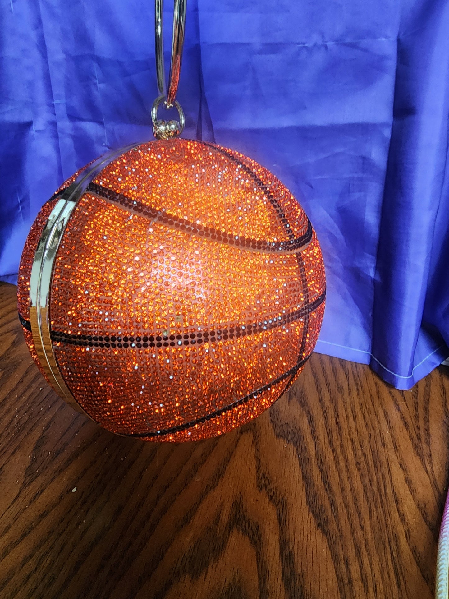 Women's Bling Basketball Purse with Glass Rhinestone Accents Crystal Bag Purse