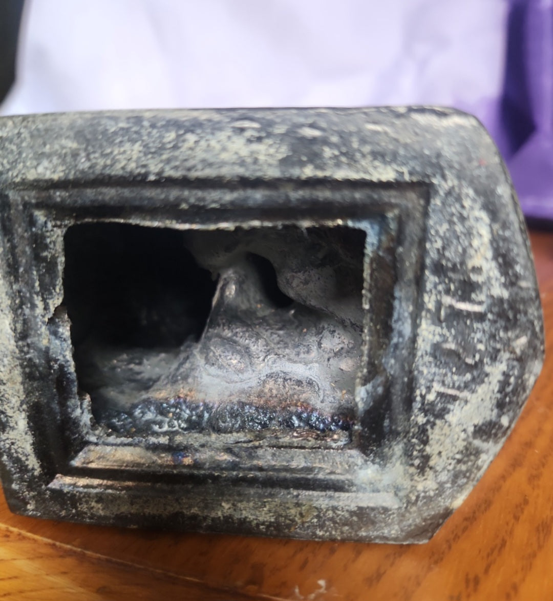 Vintage 1928 Metal The Thinker Man Figurine. Book End.