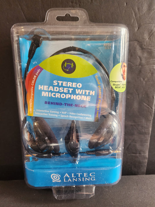 Altec Lansing AHS-433 PC Stereo Headset, Microphone, VoIP, Gaming, Skype New