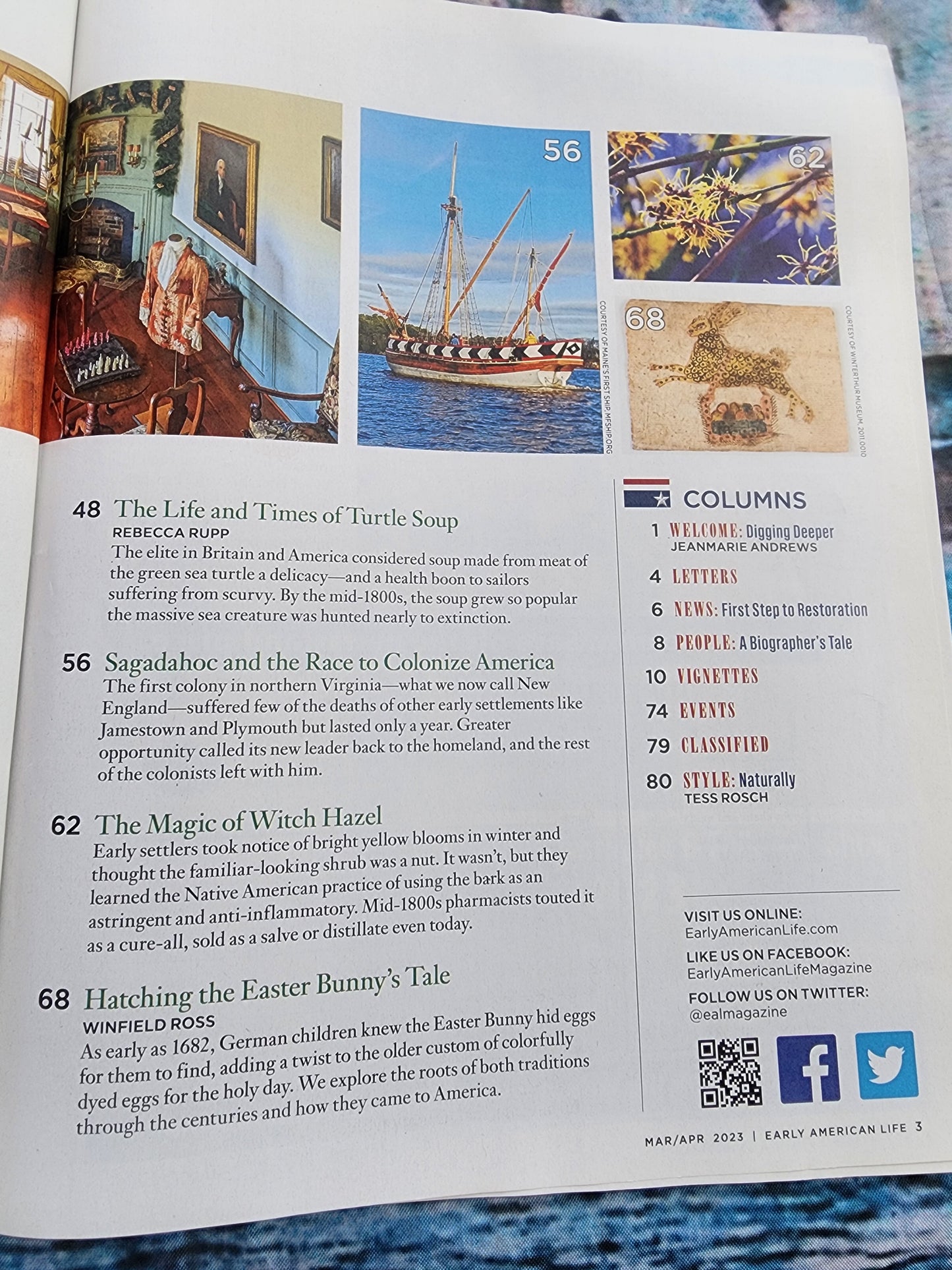 Early American life April 2023 Discovering Virgina's Bloomsbury, Easter bunny