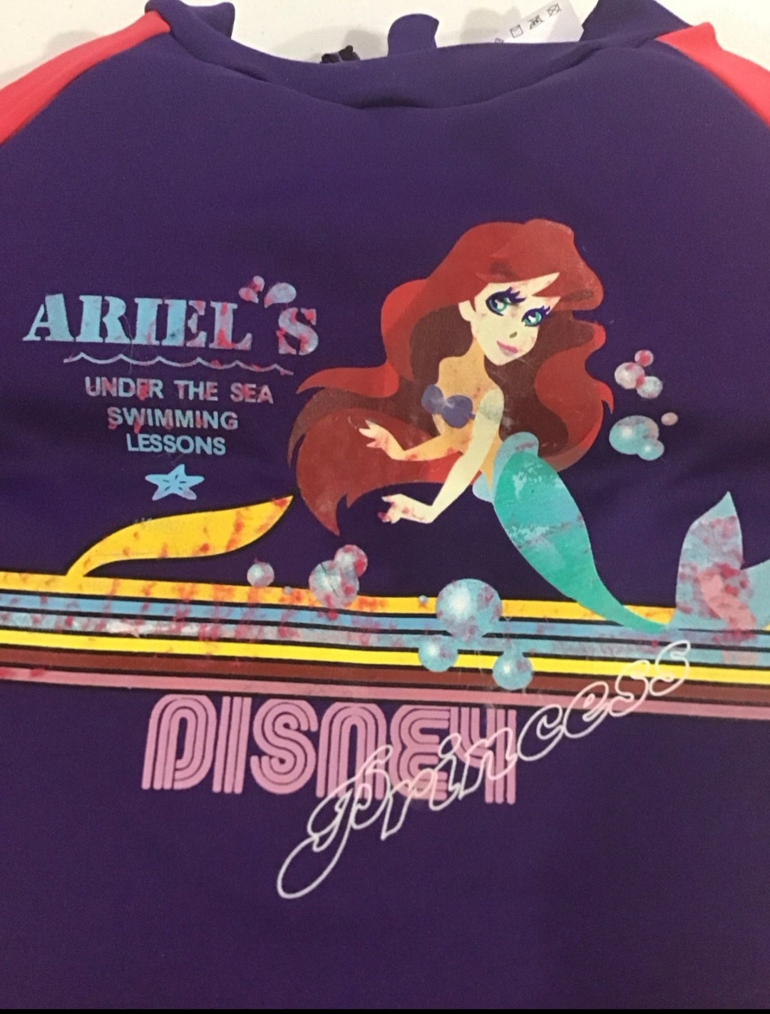 Disney Princess Ariel mermaid Purple Pink Swimsuit life Jacket Combo 3T-5 (35-50 lbs.)