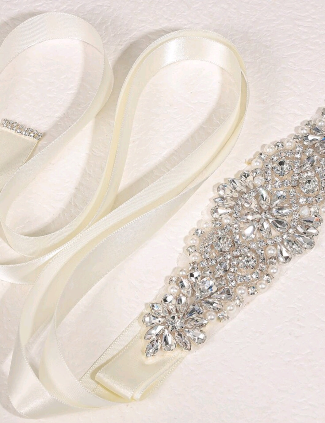 Wedding Dress Belt For Bride Crystal Rhinestone ivory Sash Wedding Belt osfm.