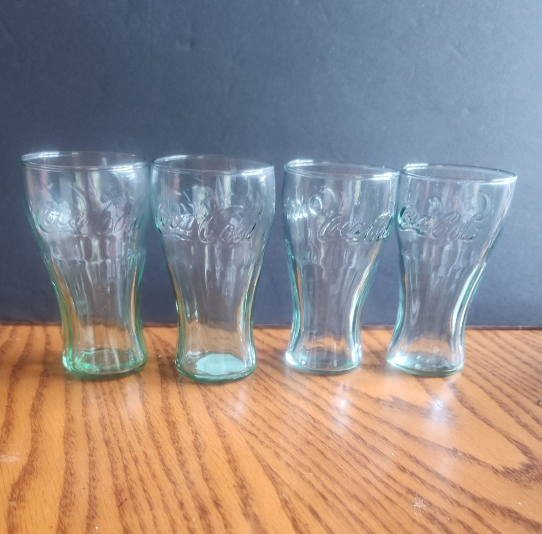 Vintage Coca-Cola Georgia Green Libbey Glasses | Set of 4 | 6.25 oz, 4.5" Tall