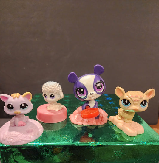 LITTLEST PET SHOP LPS ARMADILLO BOBBLEHEAD, Panda, Lamb Kitten MCDONALDS TOY