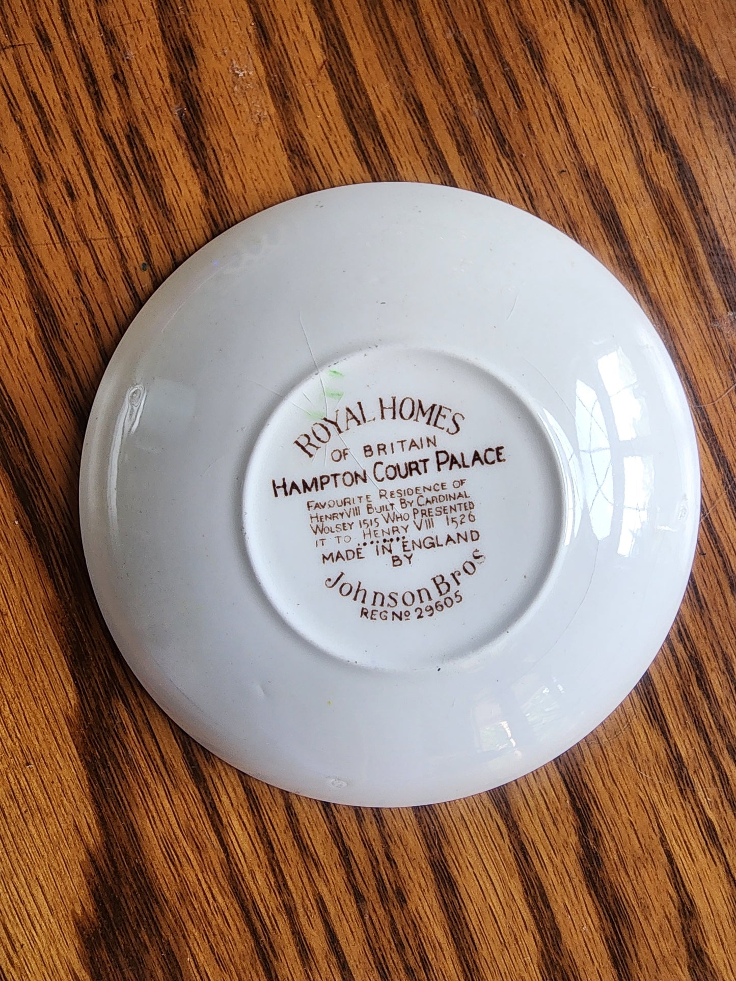 Vintage Brown Transferware Johnson Bros. Royal Homes Of Britain palace Saucer
