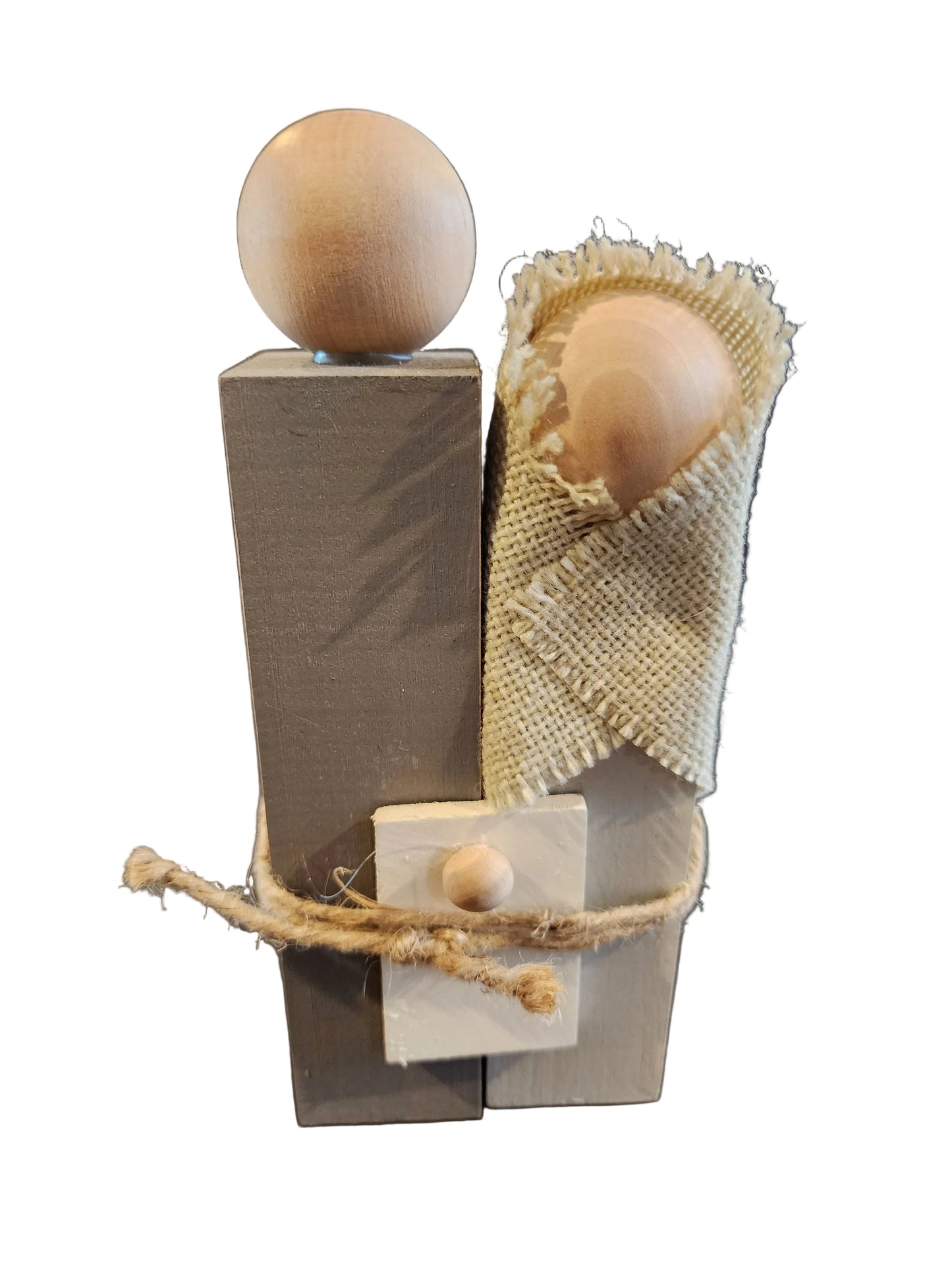 Nativity Scene Mary Joseph, Jesus all made from Wood