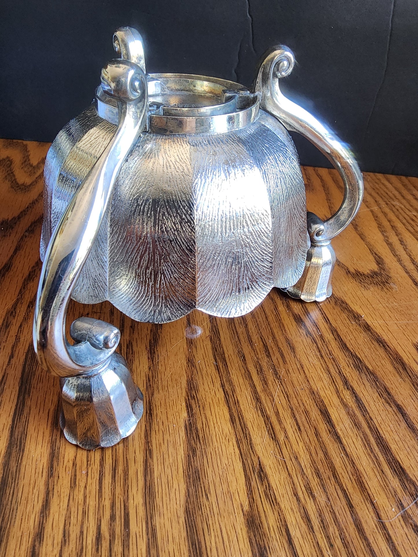 Vintage Italian Tole Metal Flower Bowl 3-Candle Candelabra Centerpiece Italy