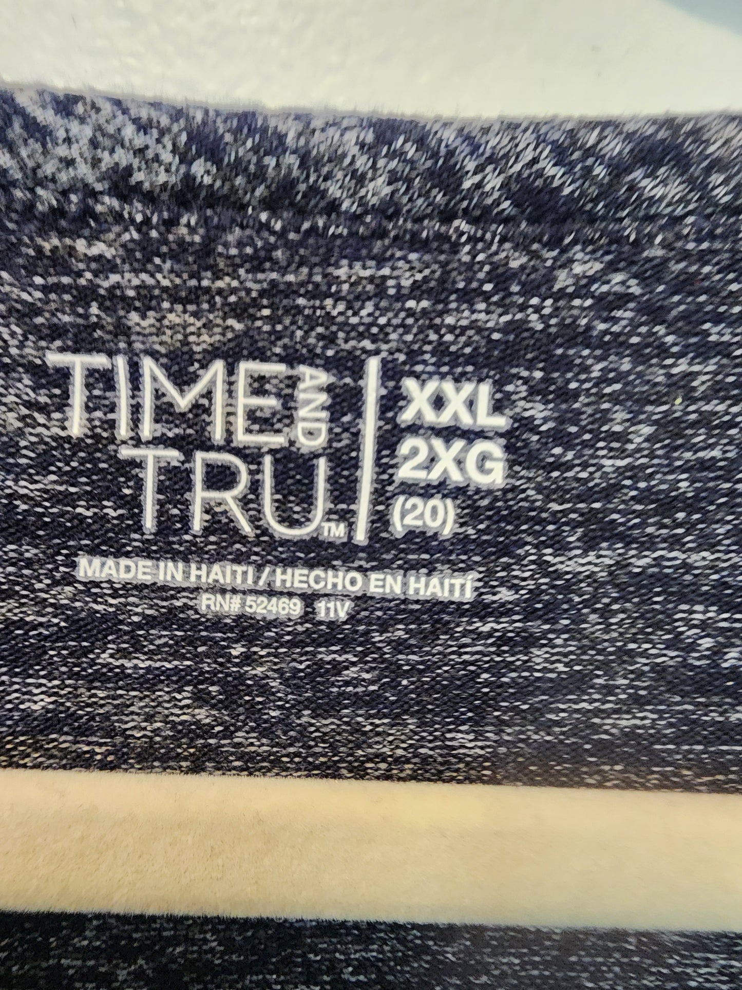 Time & Tru Women's long sleeve Shirt 2xl heather black