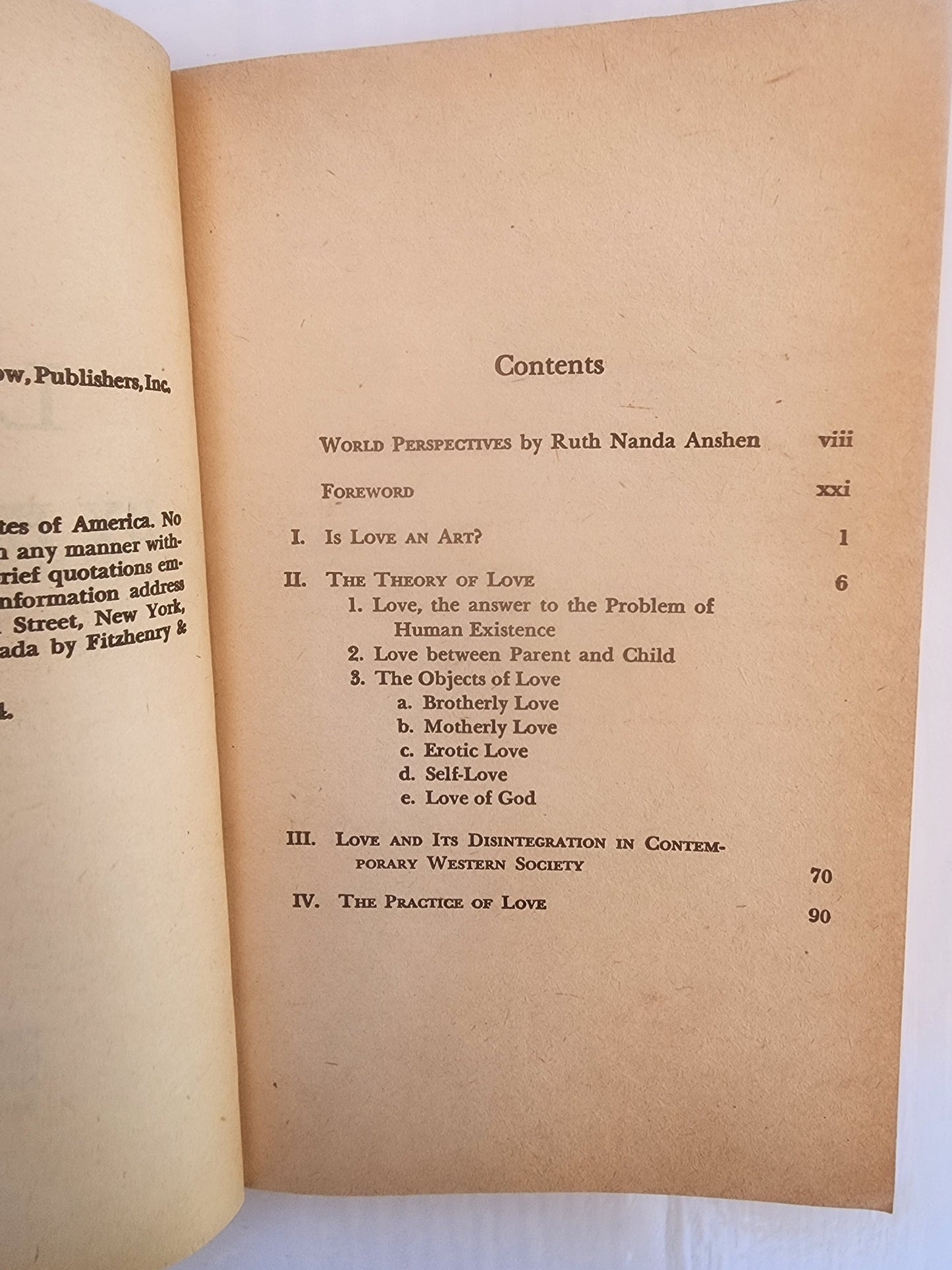 The Art of Loving Book Fromm Psychoanalysis Relationships Trade Paperback 1974