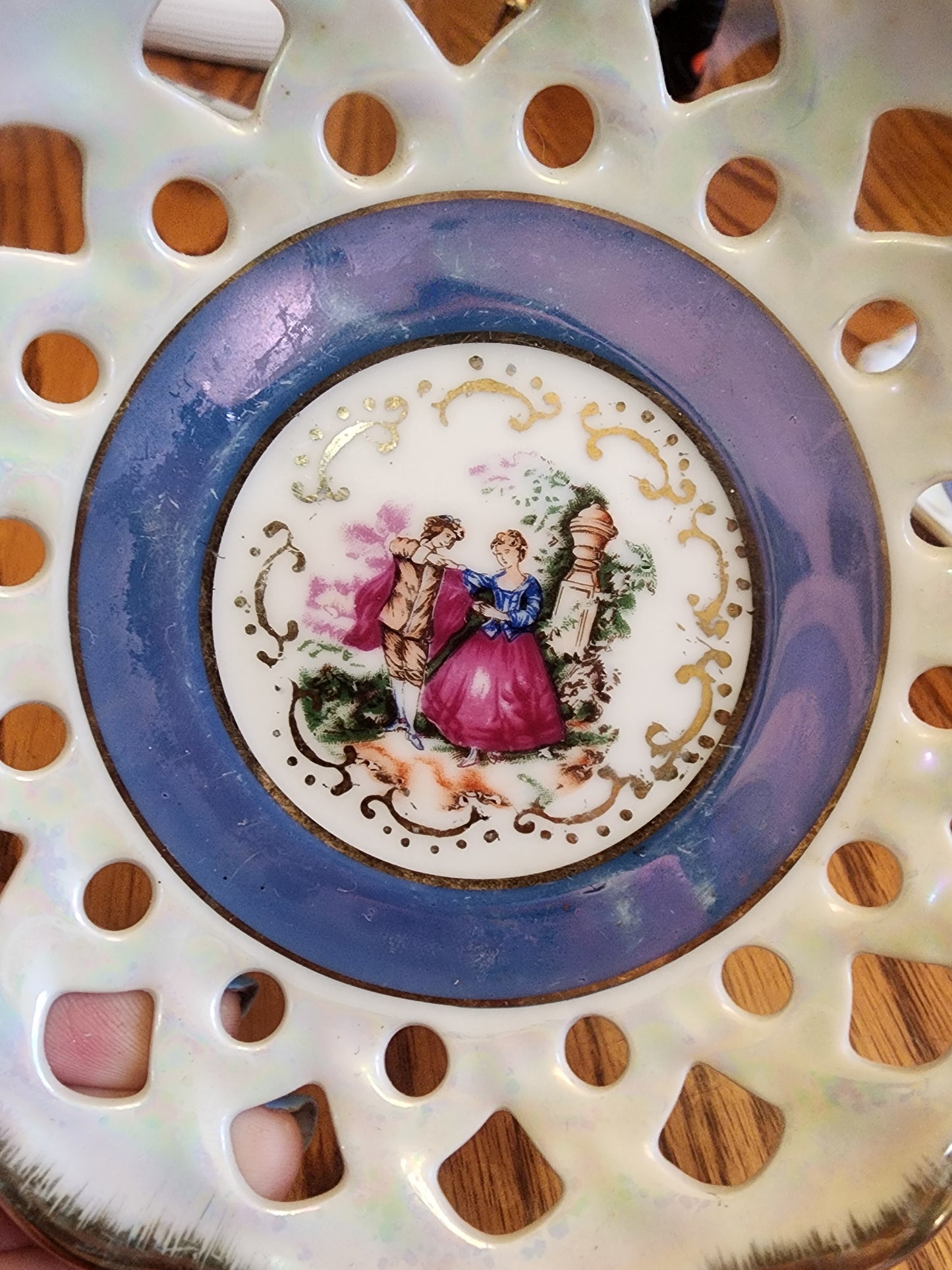 Vintage Arnart Japan Reticulated Lusterware Bowls - Set of 3 - Courting Couple