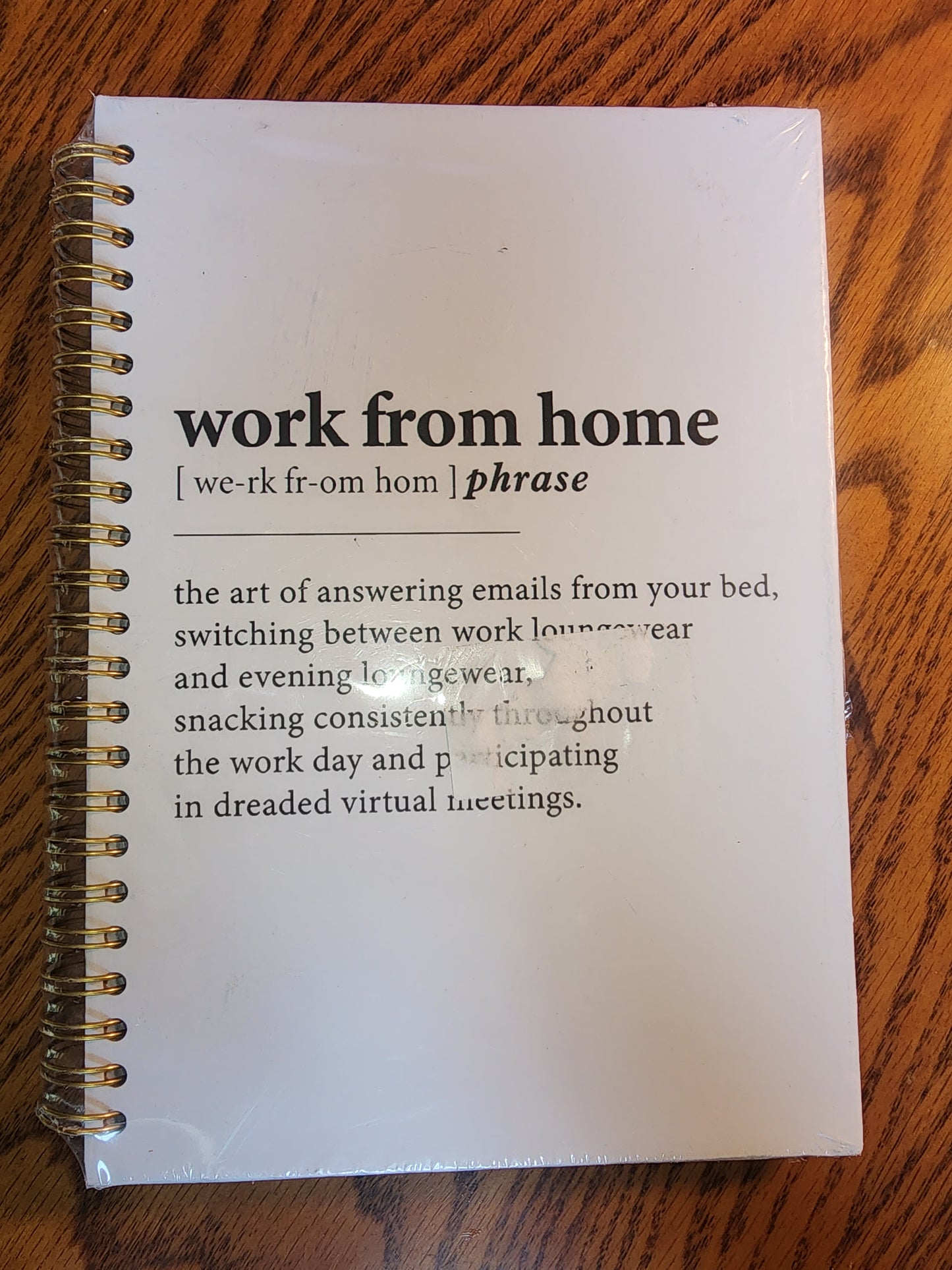 Work From Home" Definition Journal - blank inside for daily journaling