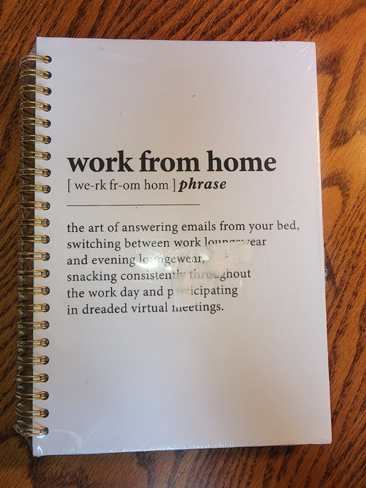 Work From Home" Definition Journal - blank inside for daily journaling