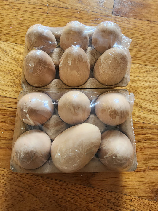 Wooden eggs a Dozen (2 six packs) New