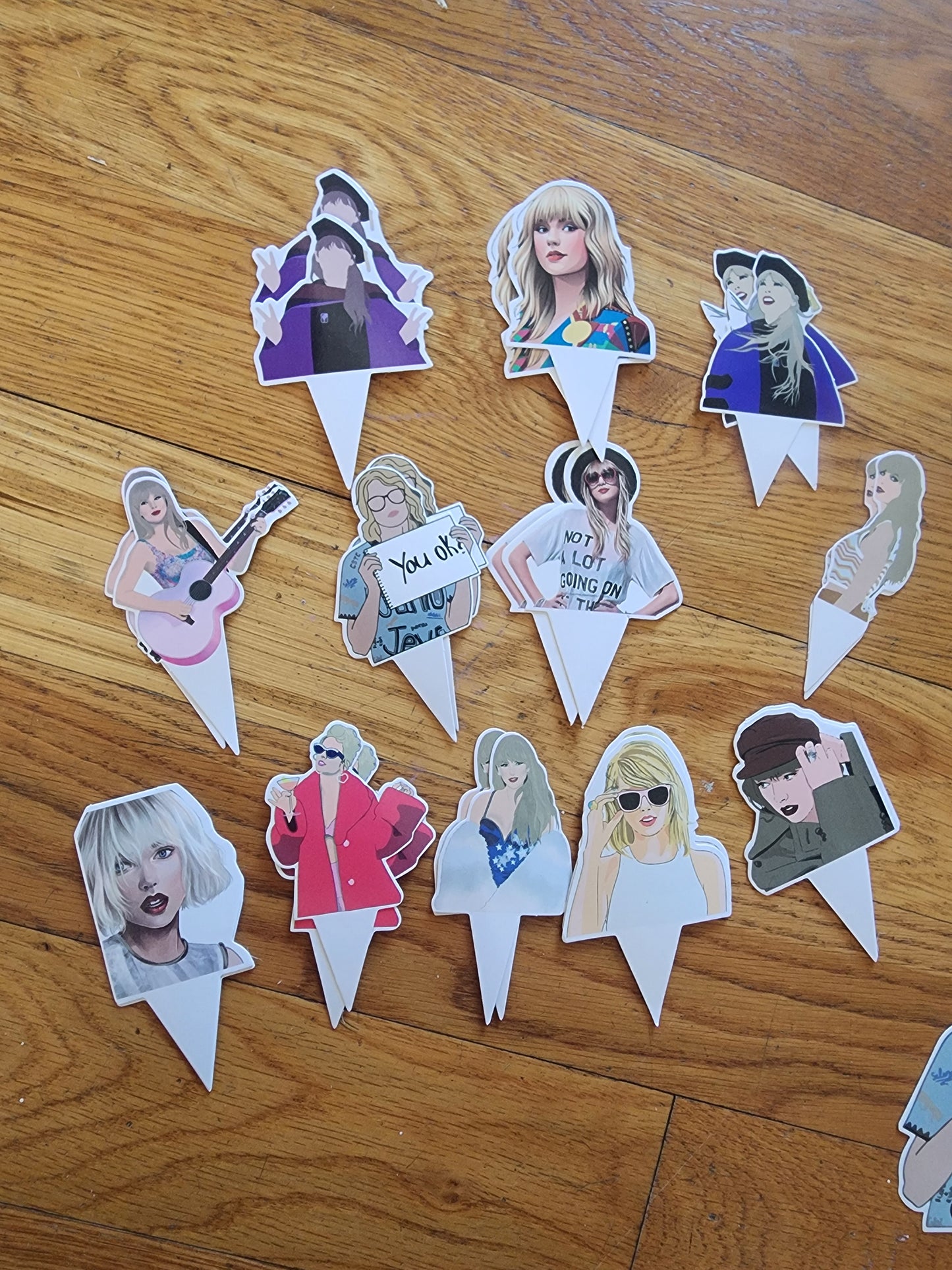 Taylor Swift 24 cupcake Toppers of Taylor & 6 4"-5" Taylor decorations