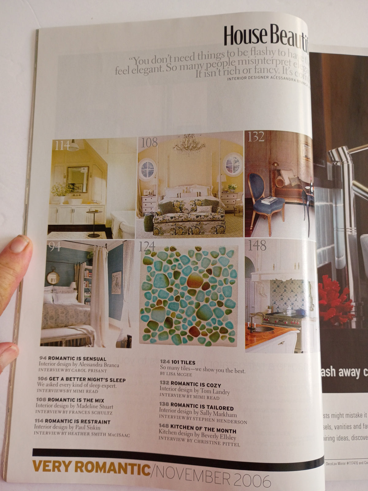 House Beautiful November 2006 Bed Bath Romantic Decor