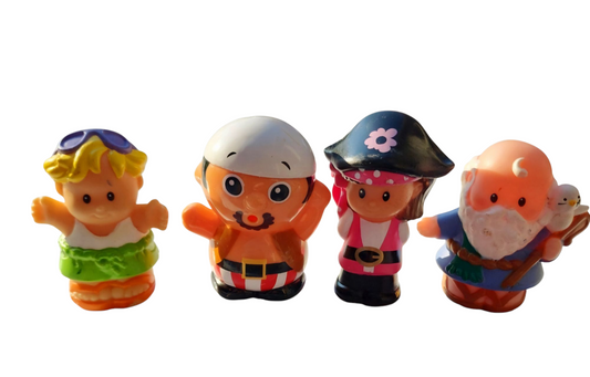 Fisher Price Little People Mia Pirate Noah boy in flip flops & Pirate