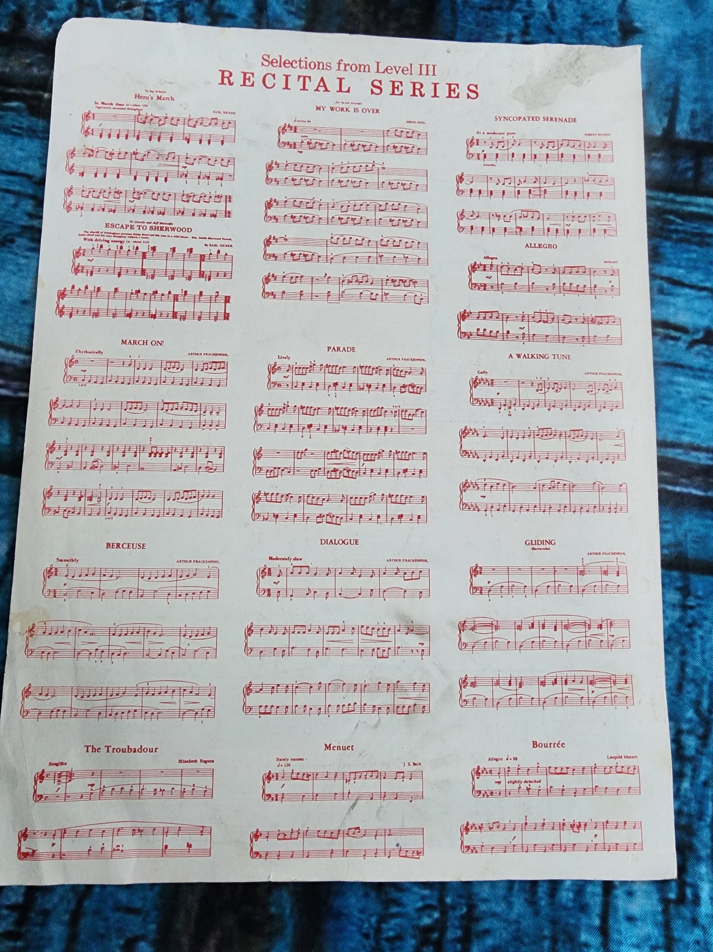 Gliding Recital Series for Piano, Red 1963