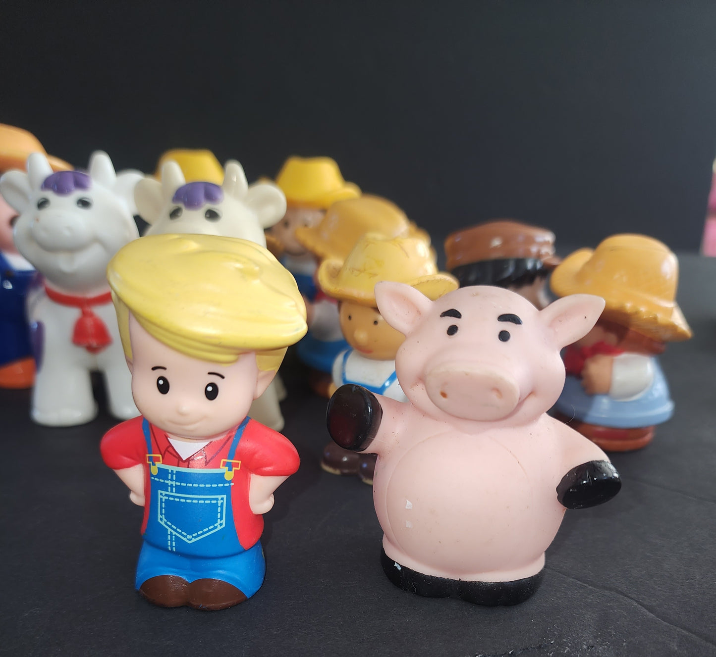 Mixed Lot of 23 Little People / Tikes PVC Pretend Play Farm Style Toys tractors . I