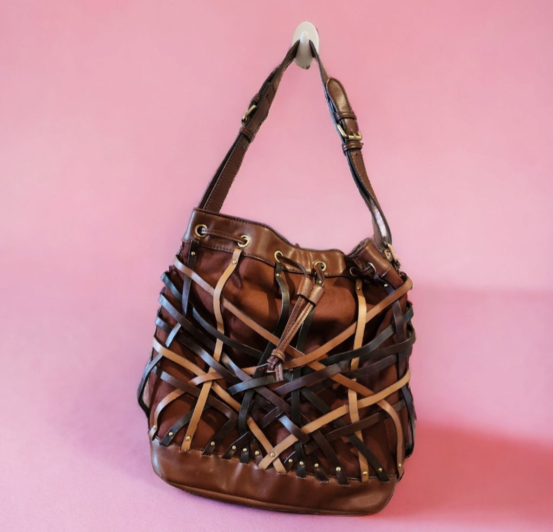 Vintage Etienne Aigner  Drawstring Bucket Bag Purse