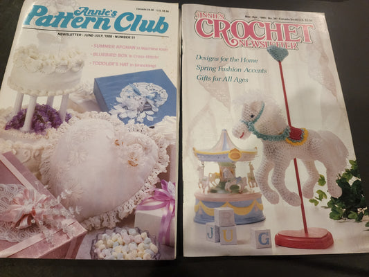 Annie's CROCHET Newsletter #38 & Pattern Club #51 1980s.  2 Books