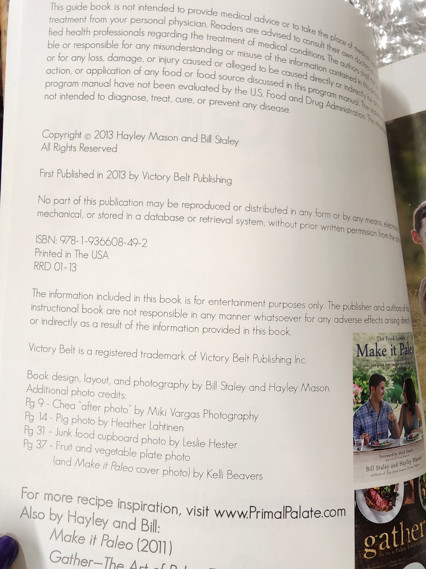 The 30 Day Guide to Paleo Cooking: Entire Month of Paleo Meals by Bill Staley, Hayley Mason.