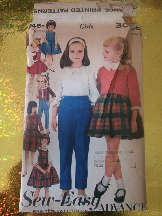 Vintage Pattern 3038 Sew-easy Advance Pattern's  Girl's size 8