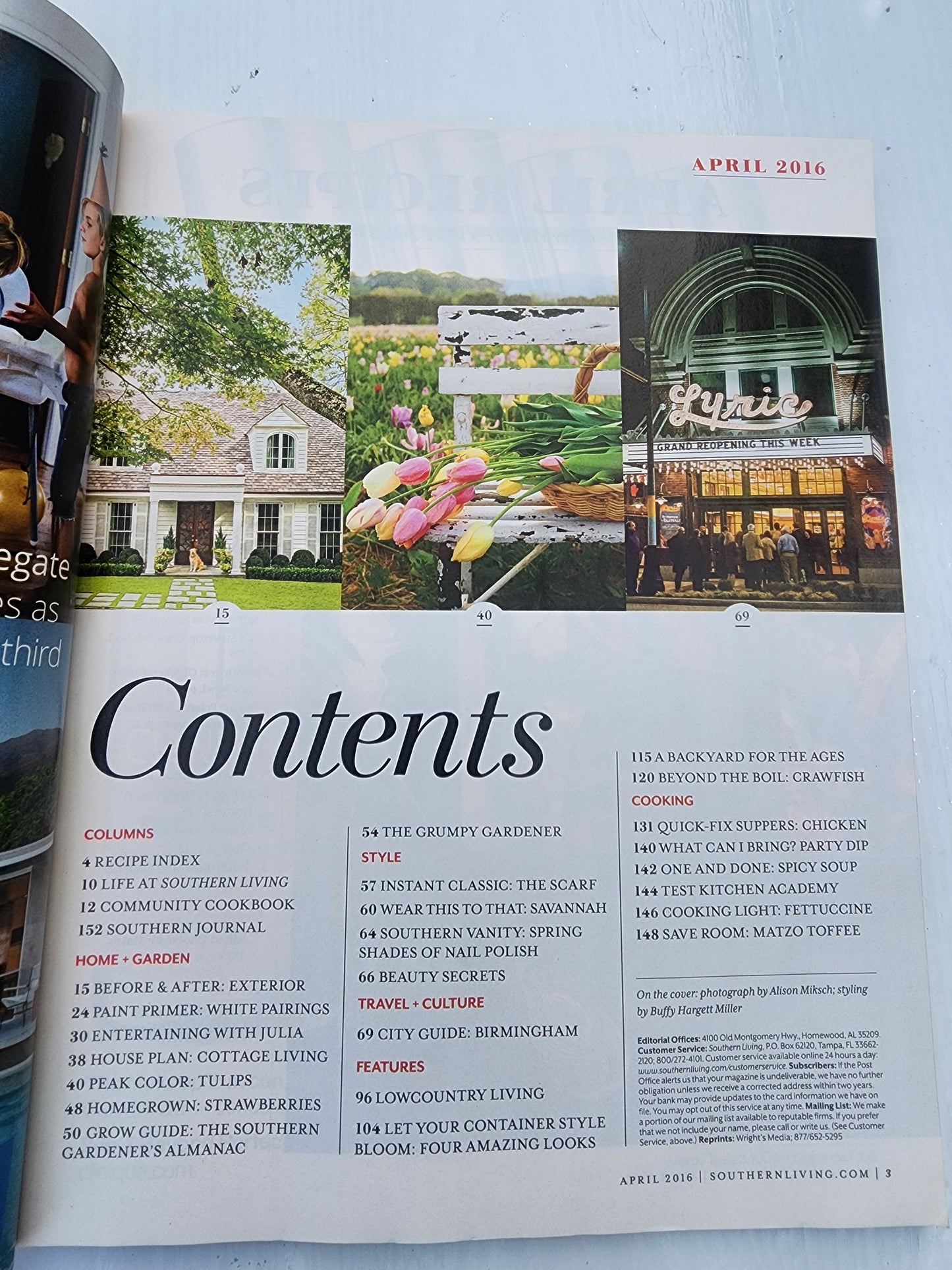Southern Living April 2016 - Colorful Spring Makeovers, Container Gardens crawfi