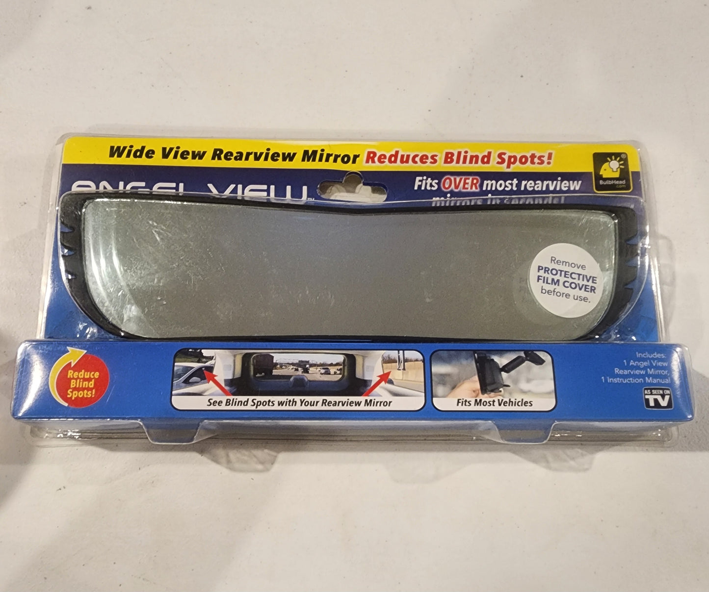 New Angel View Wide Angle Rearview Mirror As Seen On TV Black Convex Car Mirror