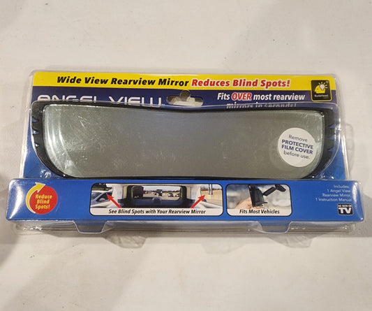 New Angel View Wide Angle Rearview Mirror As Seen On TV Black Convex Car Mirror