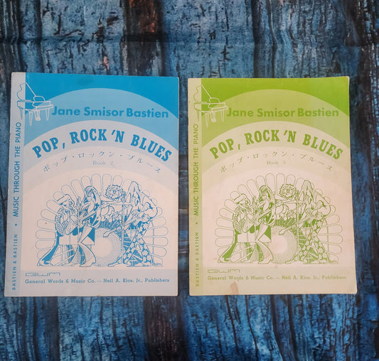 POP ROCK N BLUES by Jane Smisor Bastien Book 2 & 3 Instruct. Piano Book Vintage