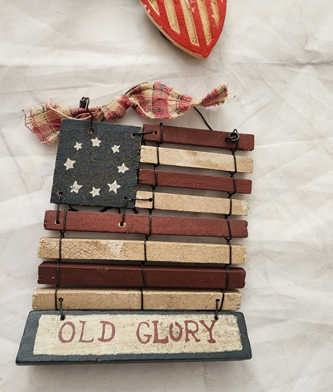 Lot of Patriotic Christmas or 4th of July Ornaments & Figurines Flag Eagle