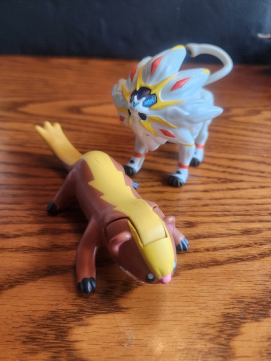 Pokemon McDonald's  yungoos action toy figure  angry 6"  & Legendary Sun and Moon McDonalds 5" toy does not talk