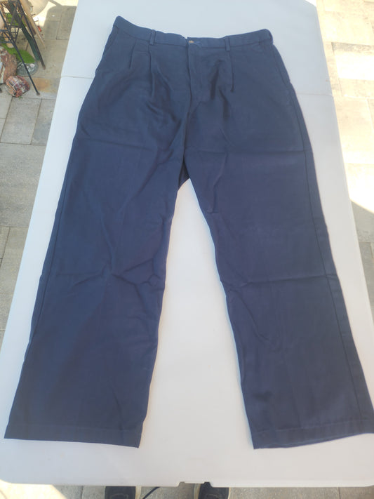 Haggar Men's Pleated Navy Pants - Fits 36" x 29" (Tag Says 38x29)