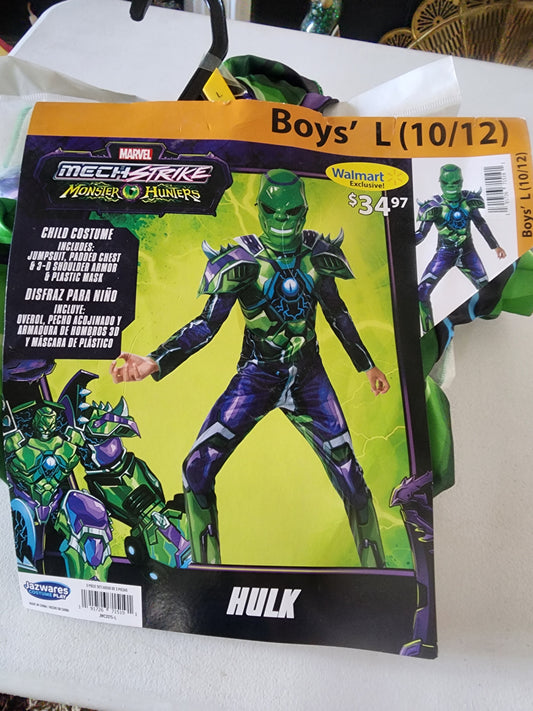 Marvel Mech Strike HULK Halloween Costume Boys Jumpsuit Armor Mask Size 10/12 L