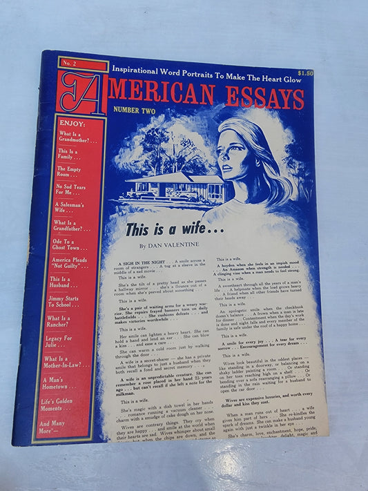 Vintage 1968 American Essays This is a Wife by Dan Valentine Rare softcover book