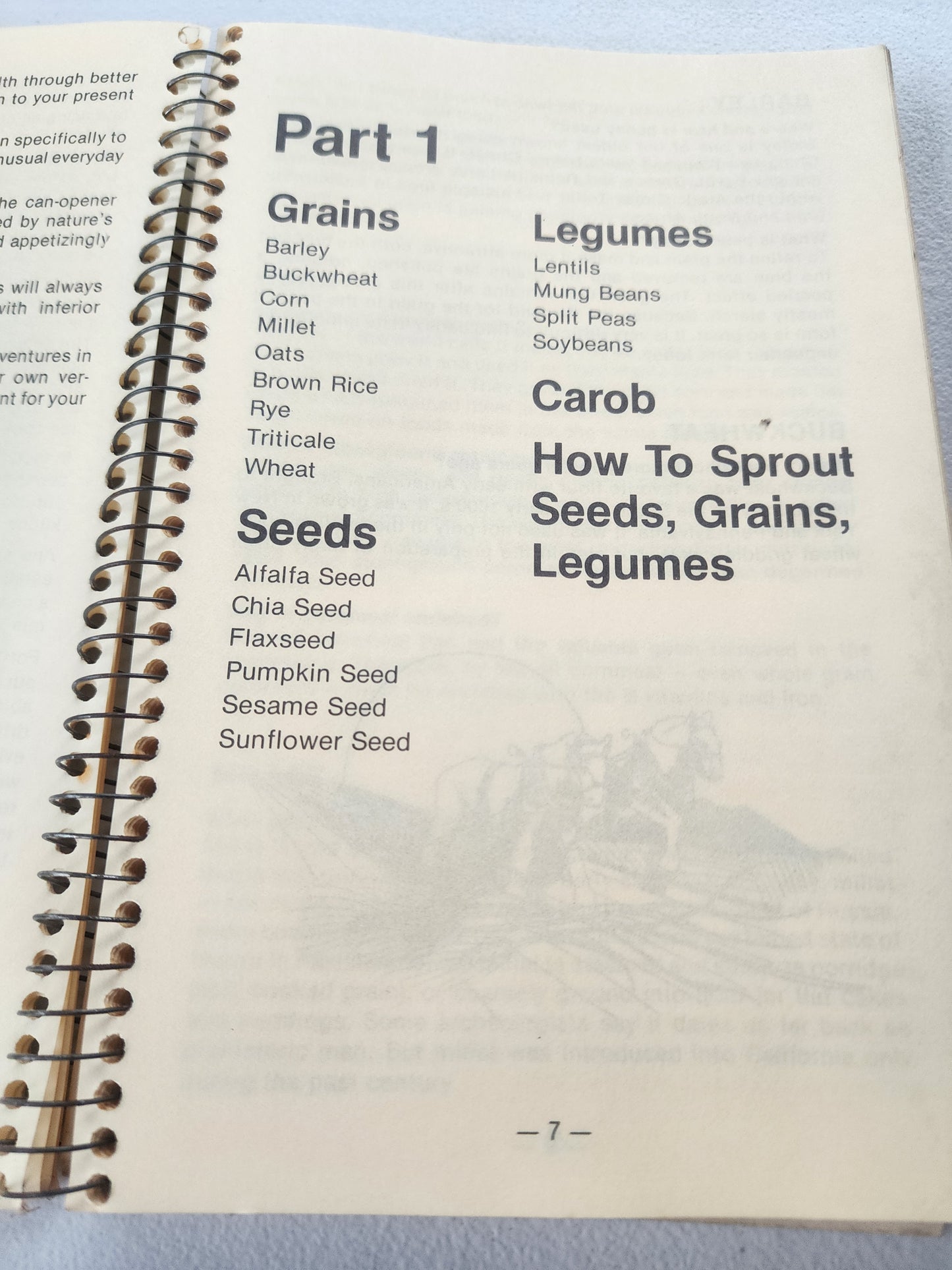 Hadley's Natural Foods Cookbook (1977 Vintage Paperback / Spiral Bound)
