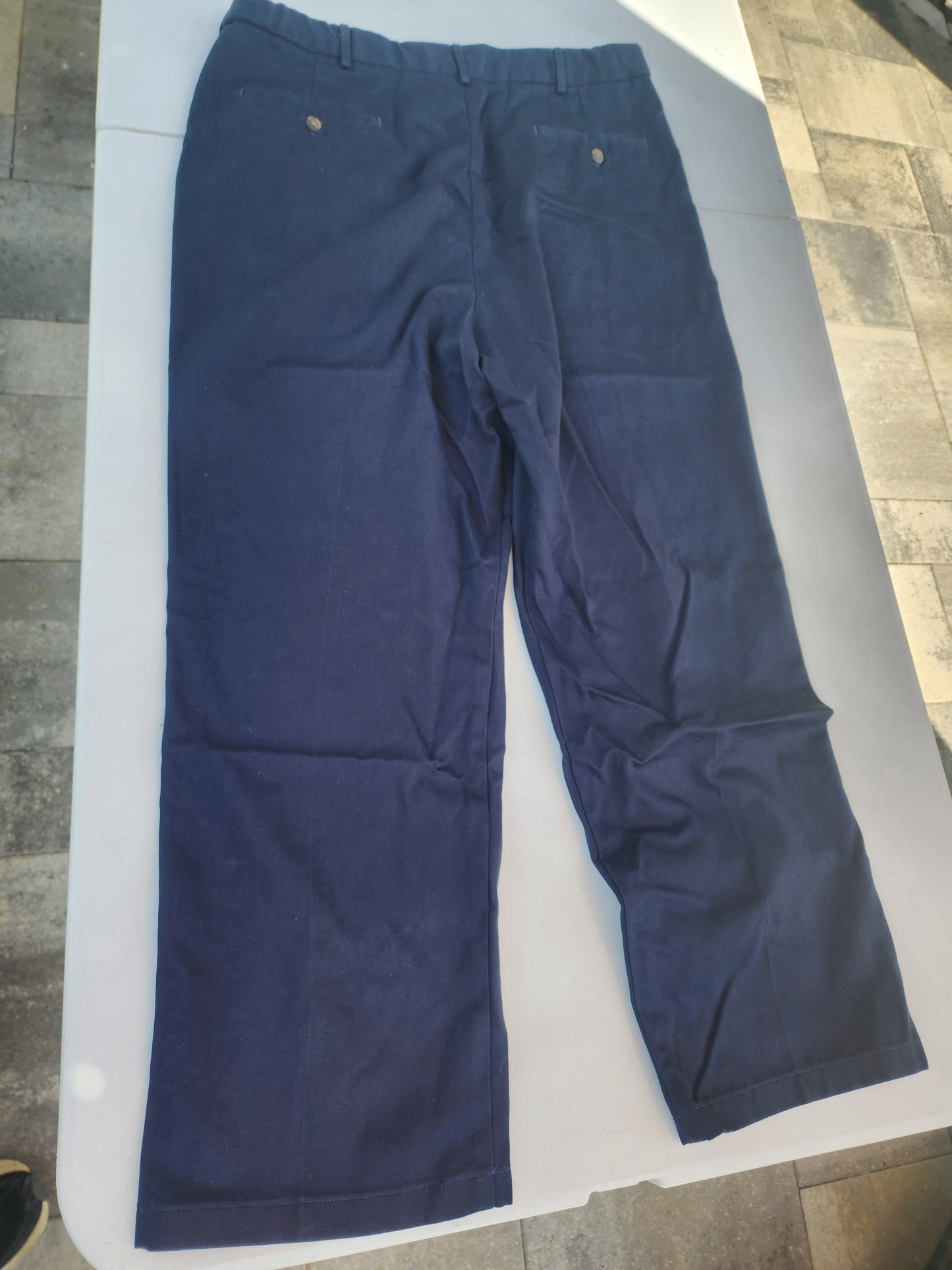Haggar Men's Pleated Navy Pants - Fits 36" x 29" (Tag Says 38x29)